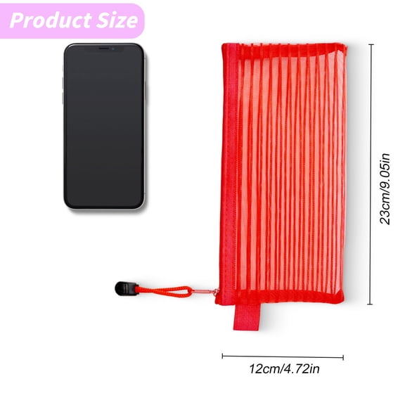 Zipper Mesh Pencil Pouch Multipurpose for Office Travel Stationery