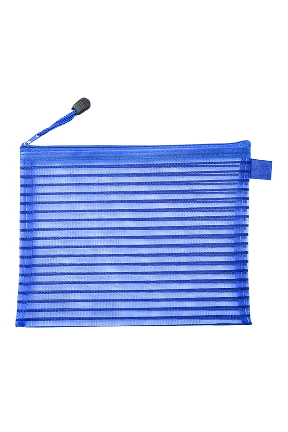Zipper Mesh Pouch,Pencil Pouch,Mesh Zipper Pouch Bags for Organizing,Multipurpose Storage Mesh Bag for Cosmetics,Purse and Toiletry,Travel Bags,Home Offices Supplies,5 Colors(9.06x7.09")(Blue)