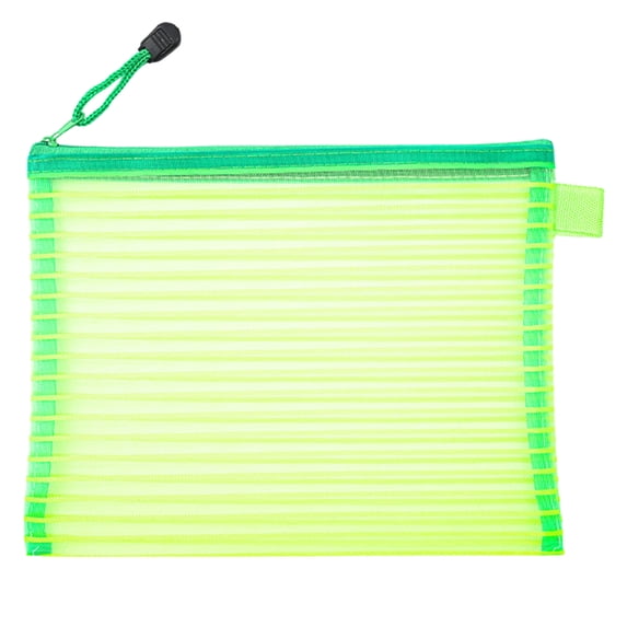 Zipper Mesh Pouch,Pencil Pouch,Mesh Zipper Pouch Bags for Organizing,Multipurpose Storage Mesh Bag for Cosmetics,Purse and Toiletry,Travel Bags,Home Offices Supplies,5 Colors(9.06x7.09")(Green)