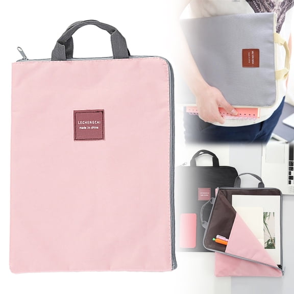 Zipper Multifunctional Multilayer File Bag, Laptop Bag Mobile Phone Canvas Briefcase for Work and Travel