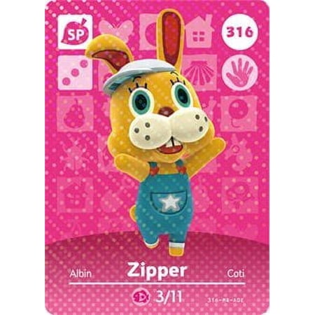 Zipper - Nintendo Animal Crossing Happy Home Designer Series 4 Amiibo Card - 316