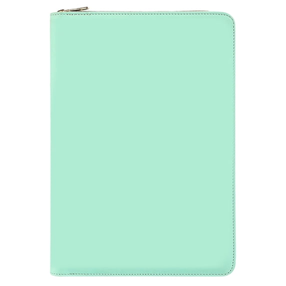 Zipper Notebook, Light Green Multifunctional Zipper Notebook A5 A6 B5 Binder Bag, By TINGXIN