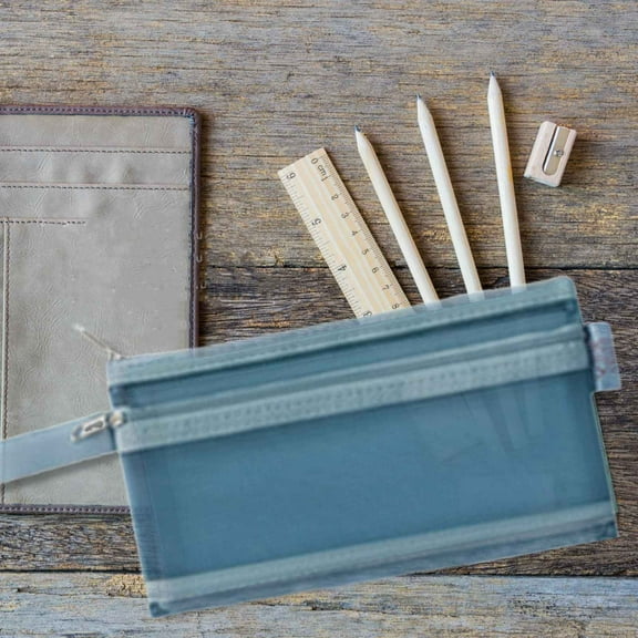 Zipper Pencil Case, Morandis Handheld Book Bag Nylon Mesh Transparent Thickened Stationery Homework Toy Storage File Bag