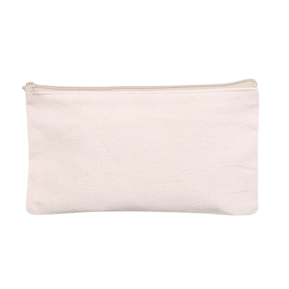 Zipper Pencil Pouch Blank Canvas for Diy Craft with Colored Zipper in Canvas Cosmetic Bag Multi-Purpose Travel Bags Pen Pencil Case Small Pencil Case
