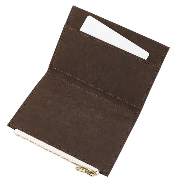 Zipper Pocket for Traveler Notebook Insert Pouch Refill TN Accessories Standard Size File Folder Brown Planner Wallet Card Passport Holder Paper Invoice Storage Bag for Journal Stationery