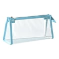 thumbnail image 1 of Zipper Pouch, Transparent Storage Bag, Stationery Organizer, Clear Multi-Purpose Pouch with Zipper Closure, Portable Bag for Pens, Pencils and Daily Cosmetic Storage,Sky Blue, 1 of 9
