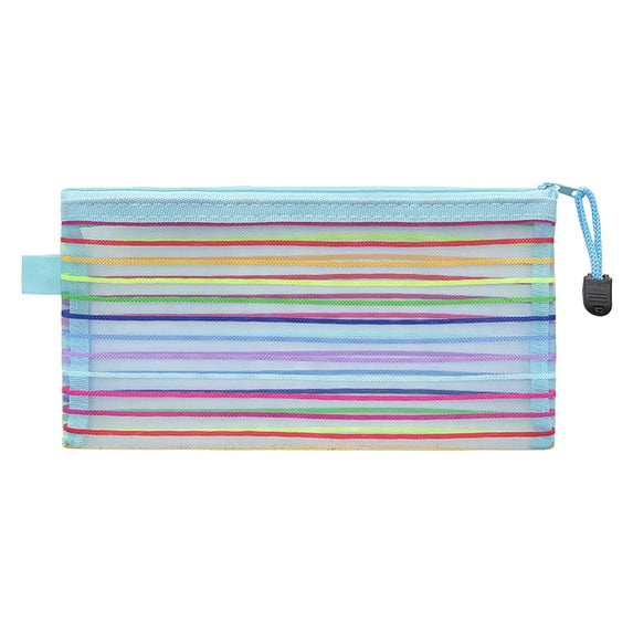 Zipper Pouches for Organizing,Mesh Zipper Pouch Bags,Mesh Bags with Zipper,9IN Small Nylon Makeup Bag Cosmetic Pouches Travel Organizer(Blue)