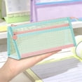 thumbnail image 1 of Zipper Pouches for Organizing,Mesh Zipper Pouch Bags,Mesh Nylon Storage Bag with Zipper,9IN Small Makeup Bag Toothbrush Toothpaste Cosmetic(Green), 1 of 6
