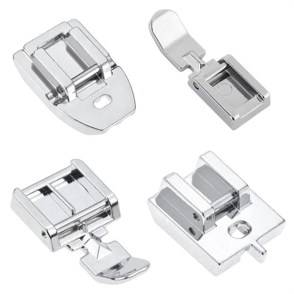 Zipper Presser Foot Set, Invisible Concealed Wide Narrow Zipper Feet, Compatible with Singer Brother Janome Babylock Low Shank Machines, 4 Piece