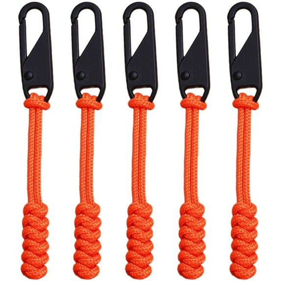 Zipper Pull 5pcs Zip Tags Cord Pulls Durable Cord Replacement Zipper Convenient Extend Puller Zipper Extension for Backpacks, Jackets, Luggage,Cases