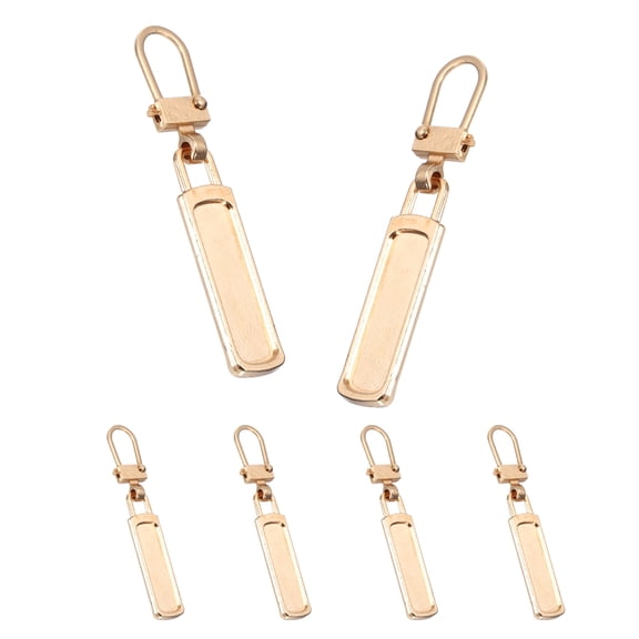 Zipper Pull Charm 6 Pcs 1-2mm Thickness Detachable Zipper Pull Replacement Handle Repair Kits Tabs Lock for Coats Jackets Pants Luggage Suitcase Purse Fasteners, Gold Tone