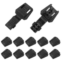 Uxcell Zipper Pull Cord Lock, Plastic Shoe Lace End Clips for Various Uses Black