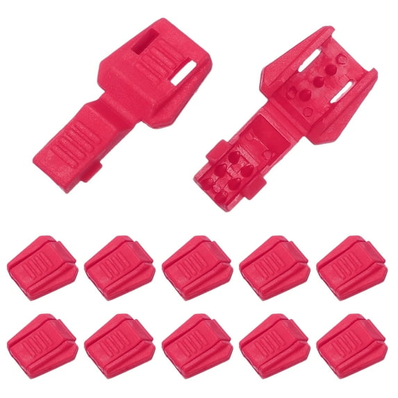 Uxcell Zipper Pull Cord Lock, Plastic Shoe Lace End Clips for Various Uses Rose Red