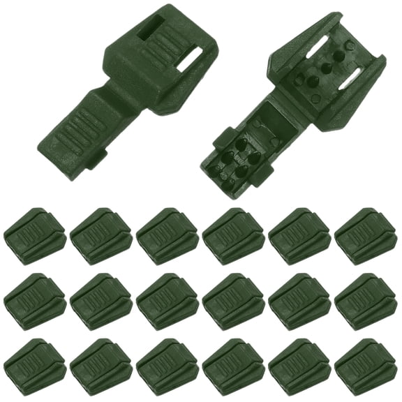 Zipper Pull Cord Lock, Plastic Shoe Lace End Clips Cord End Tips for No Tie Shoelace Backpack 0.7 Inch 50 Pack & Dark Green