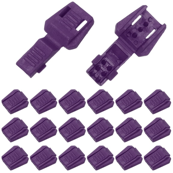 Zipper Pull Cord Lock, Plastic Shoe Lace End Clips Cord End Tips for No Tie Shoelace Backpack 0.7 Inch 50 Pack & Dark Purple