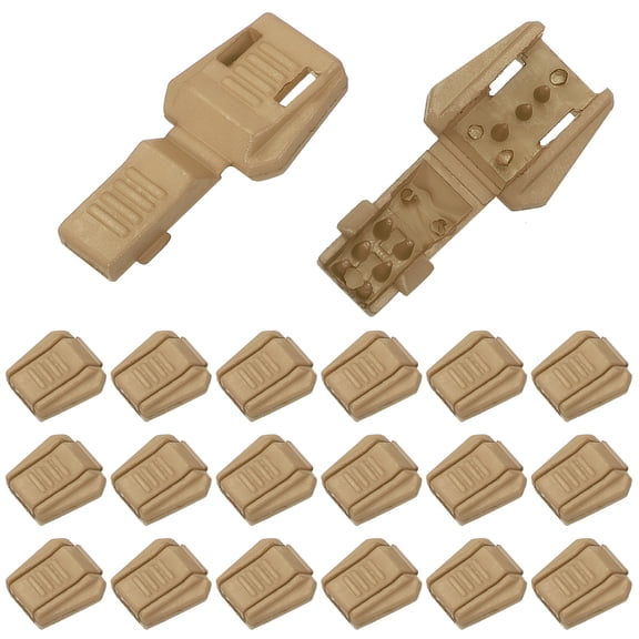 Zipper Pull Cord Lock, Plastic Shoe Lace End Clips Cord End Tips for No Tie Shoelace Backpack 0.7 Inch 50 Pack & Khaki