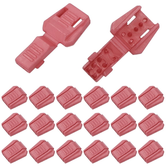Zipper Pull Cord Lock, Plastic Shoe Lace End Clips Cord End Tips for No Tie Shoelace Backpack 0.7 Inch 50 Pack & Light Red