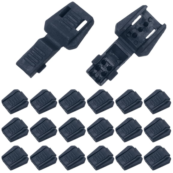 Zipper Pull Cord Lock, Plastic Shoe Lace End Clips Cord End Tips for No Tie Shoelace Backpack 0.7 Inch 50 Pack & Navy Blue