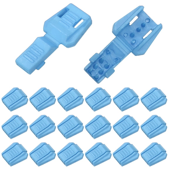Zipper Pull Cord Lock, Plastic Shoe Lace End Clips Cord End Tips for No Tie Shoelace Backpack 0.7 Inch 50 Pack & Sky Blue