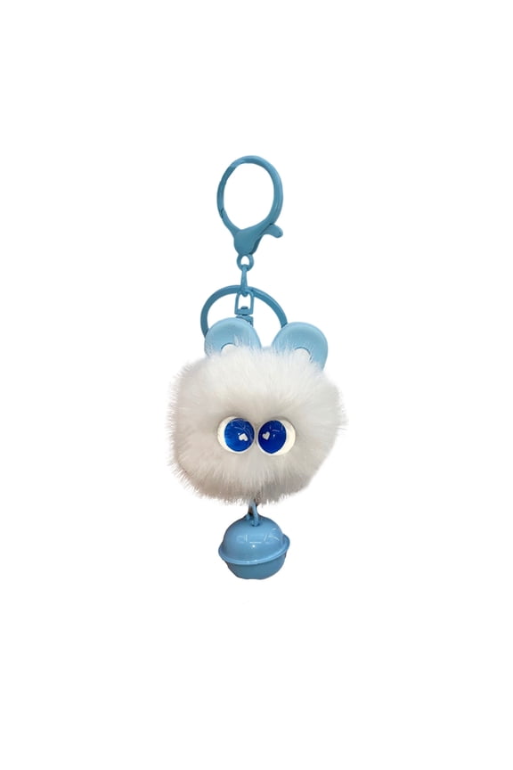 Zipper Pull Keychain for Backpacks Blue Polyester Tassel Pendant Lanyard Key Ring Holder 1 Pack