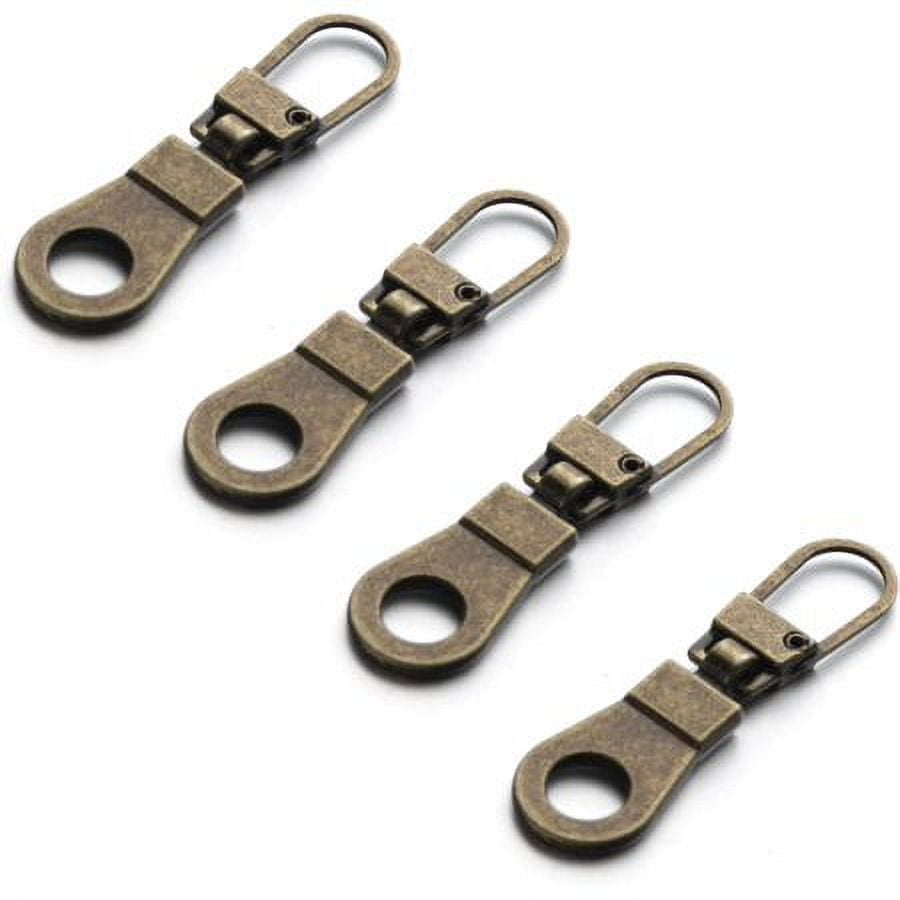 Zipper Pull Replacement for Small Holes Zipper, Detachable Zipper Tab  Repair for Clothing Jackets Boots Purse 4pcs GunBlack