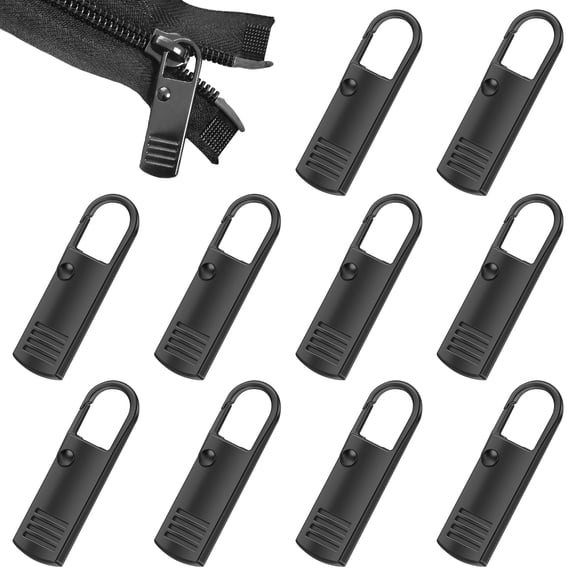 Zipper Pull Tab Replacement Zinc Alloy Luggage Zipper Pull to Extend Backpack Zippers Length for Suitcase Handbag Jacket 10 Pcs