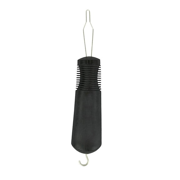 ETEREAUTY Button Hook Dressing Aid for Fastening Buttons Black ABS Plastic