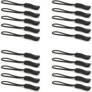 Zipper Pulls, 20PCS Upgraded Zipper Pull, Premium Black Zipper Pull Replacement Zipper Tab Tags Cord Extension Fixer for Luggage, Backpacks, Jackets, Purses, Handbags
