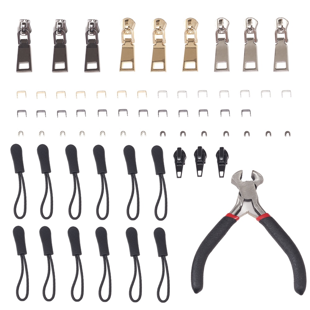 Zipper Repair Kit 30pcs Replacement Zipper Slider with 30pcs Zipper