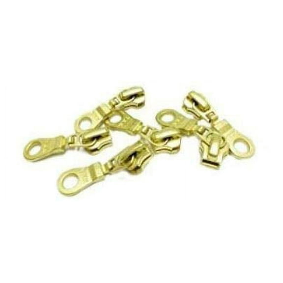 Zipper Repair Kit - #5 Brass YKK Zipper Pulls - Auto Locking Donut Pull Slider - Fancy Zipper Slider Replacement - 12 Pulls Per Pack - Made in The United States