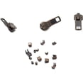 thumbnail image 1 of Zipper Repair Kit - #5 YKK Antique Brass Auto Lock Sliders - 5 Sliders Per Pack with Top & Bottom Stoppers Included - Made in The United States, 1 of 1