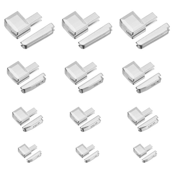 Uxcell Zipper Repair Kit, Metal Zipper Latch Slider Retainer Insert Pin Top Bottom Stoppers, Fit for Jacket Coat Silver #3 #5 #8 #10