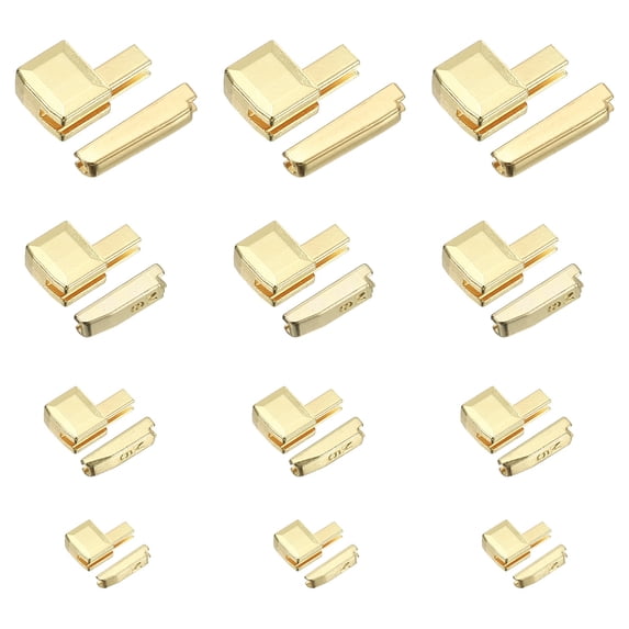 Uxcell Zipper Repair Kit, Metal Zipper Latch Slider Retainer Insert Pin Top Bottom Stoppers, Fit for Jacket Coat Light Gold #3 #5 #8 #10