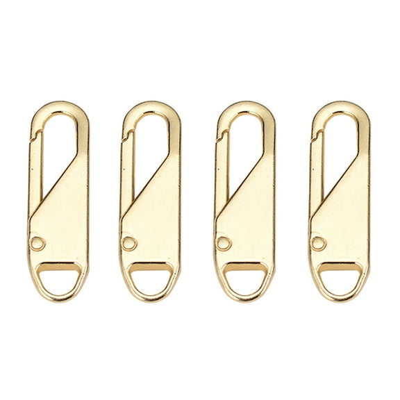 Zipper Repair Kit,Zipper Pull Replacements,Zipper Slider Pull Tab Universal Zipper Fixer Metal Zipper Head Pullers Handle Zipper Extenders for Clothing Jackets Backpack Boots Purse Coat,4Pcs,Gold