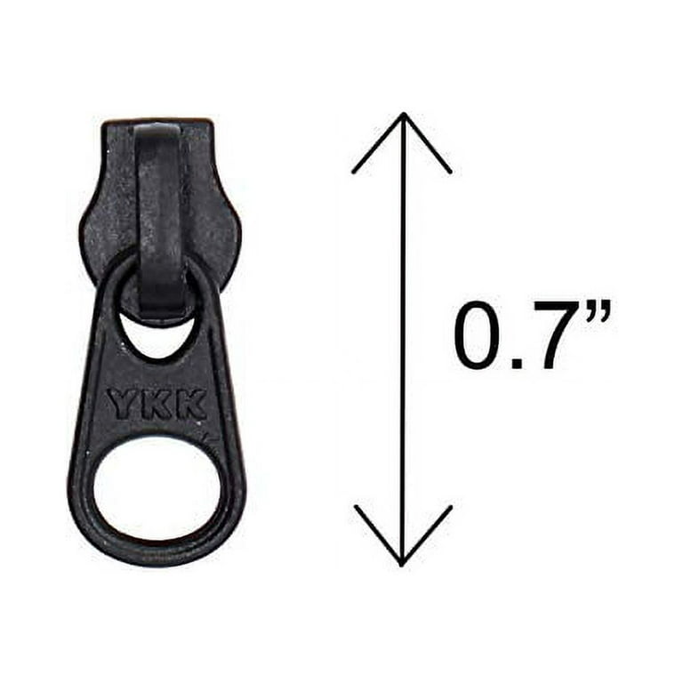 Zipper Repair Solution YKK Zipper Slider #3 DFW Coil Single Non?Lock Pull  Short Tab for Coil Chain Only - Black or Aluminum (10 Sliders, Black) 
