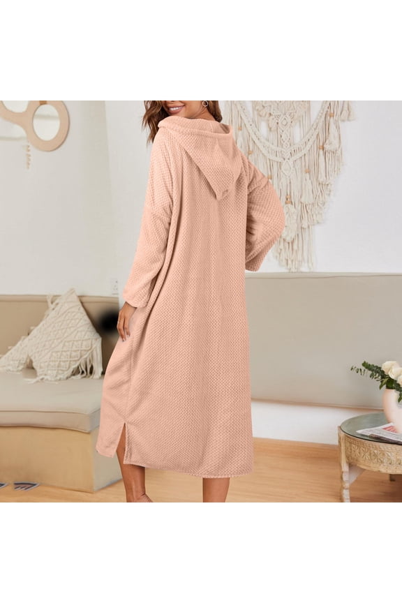 Zipper Robes For Women Ribbed Knit Bathrobe Lightweight Full Length Loungewear With Pockets S 3XL plus Size Long Robes for Women 4x-5x Womens Robe Hood Short Women's Robes plus Size Womens Shawl Wrap
