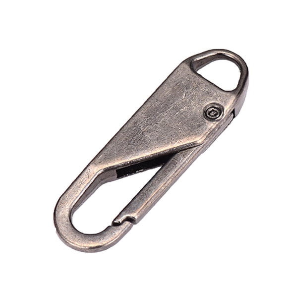Zipper Slider Replacement, Replacement Zipper Pull, Zipper Pull Charm, Metal Hardware, detachable Fixing, Luggage Backpack Outdoor Gear, Gunmetal tone, 1 Pc