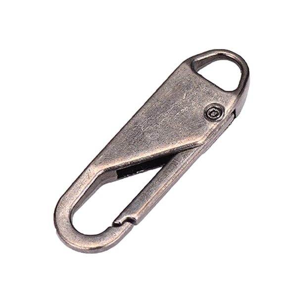 Zipper Slider Replacement, Replacement Zipper Pull, Zipper Pull Charm, Metal Hardware, detachable Fixing, Luggage Backpack Outdoor Gear, Gunmetal tone, 1 Pc