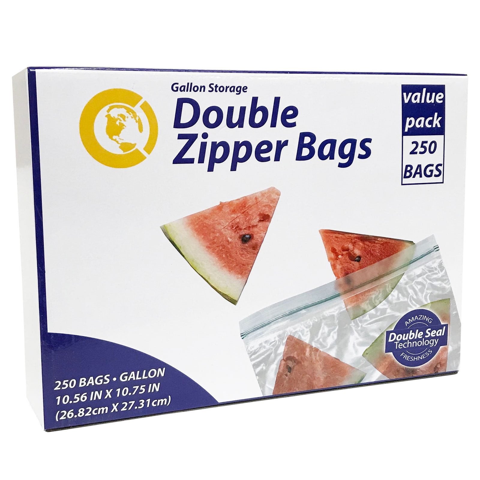 Gallon Double Zipper Bags - 250 Count