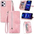 thumbnail image 1 of Zipper Storage Wallet Case for Redmi Note 12 Pro 5G, Case for Xiaomi Poco X5 Pro,Skin Friendly Feel Leather Case with Muliti-Card Slots Holster for Poco X5 Pro/Note 12 Pro,SZY Pink, 1 of 8