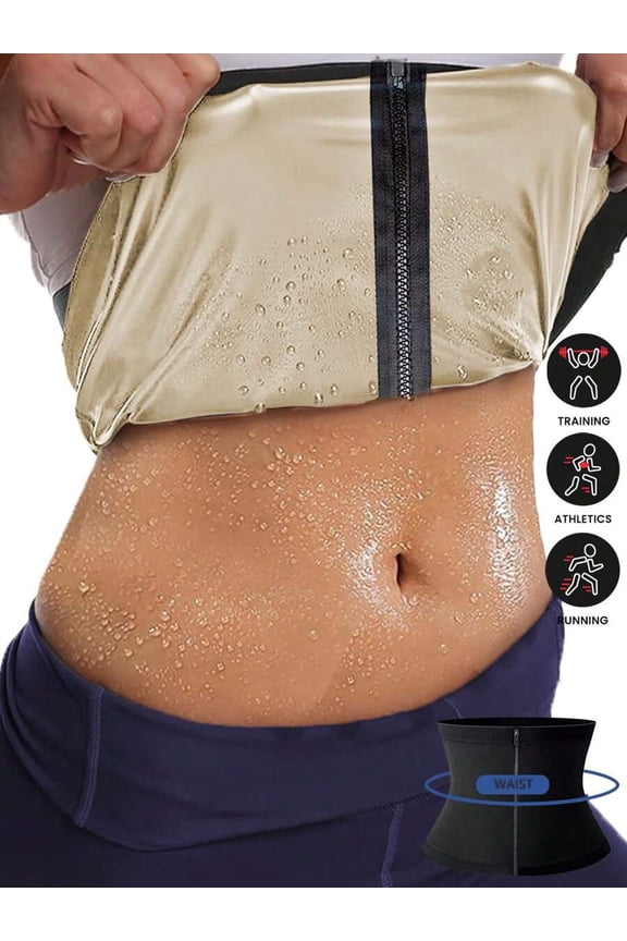 Zipper Sweat-Wicking Seamless Sports Waist Shaper, Comfortable Compression for Tummy Control & Shaping