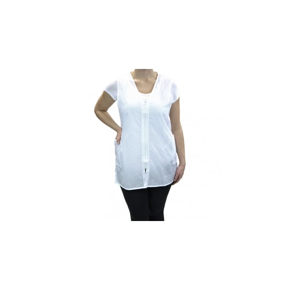 Zipper Vest (9161) : Color - White, Size - XS