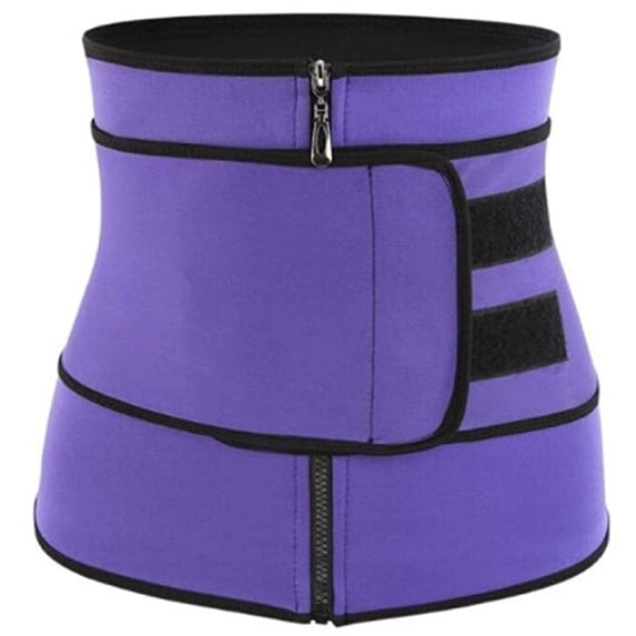 Zipper Waist Trimmer Belt for Body Shaping and Sweat Enhancement Purple XXL