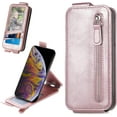 thumbnail image 1 of Zipper Wallet Case for Apple iPhone 13 Mini (Not 13), PU Leather [Card Holder Slot Handbag] with Adjustable Kickstand Flip Phone Cover for Apple iPhone 13 Mini Rose Gold, 1 of 7