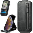 thumbnail image 1 of Zipper Wallet Case for Apple iPhone 13 Pro Max (Not 13), PU Leather [Card Holder Slot Handbag] with Adjustable Kickstand Flip Phone Cover for Apple iPhone 13 Pro Max Black, 1 of 14