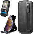 thumbnail image 1 of Zipper Wallet Case for Apple iPhone 13 Pro (Not 13), PU Leather [Card Holder Slot Handbag] with Adjustable Kickstand Flip Phone Cover for Apple iPhone 13 Pro Black, 1 of 14