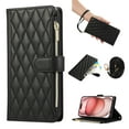 thumbnail image 1 of Zipper Wallet Case Compatible with iPhone 16 Pro Max Case Wallet for Women, Card Holder & Crossbody Wrist Strap Stand PU Leather Case for iPhone 16 Pro Max Phone Case - Black, 1 of 9