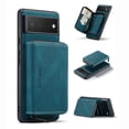 thumbnail image 1 of Zipper Wallet Case for Google Pixel 6, Soft Silicone Shockproof PU Leather Detachable Card Slots Holder Cash Pocket Slim Cover with Kickstand Magnetic Lens Protective Case,Blue, 1 of 9