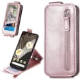 thumbnail image 1 of Zipper Wallet Case for Google Pixel 7 Pro with Card Holder Slot, PU Leather Adjustable Kickstand Flip Handbag Phone Cover for Google Pixel 7 Pro SDLL Rose Gold, 1 of 14