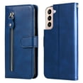 thumbnail image 1 of Zipper Wallet Case for Samsung Galaxy  A14 5G, Glossy Luxury Faux PU Leather Soft Silicone Shockproof Flip Folio Cover with Card Slots Pocket Magnetic Clasp Kickstand Fashion Case,Blue, 1 of 9